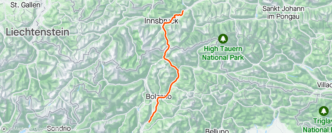 Map of the activity, Tour of the Alps stage2