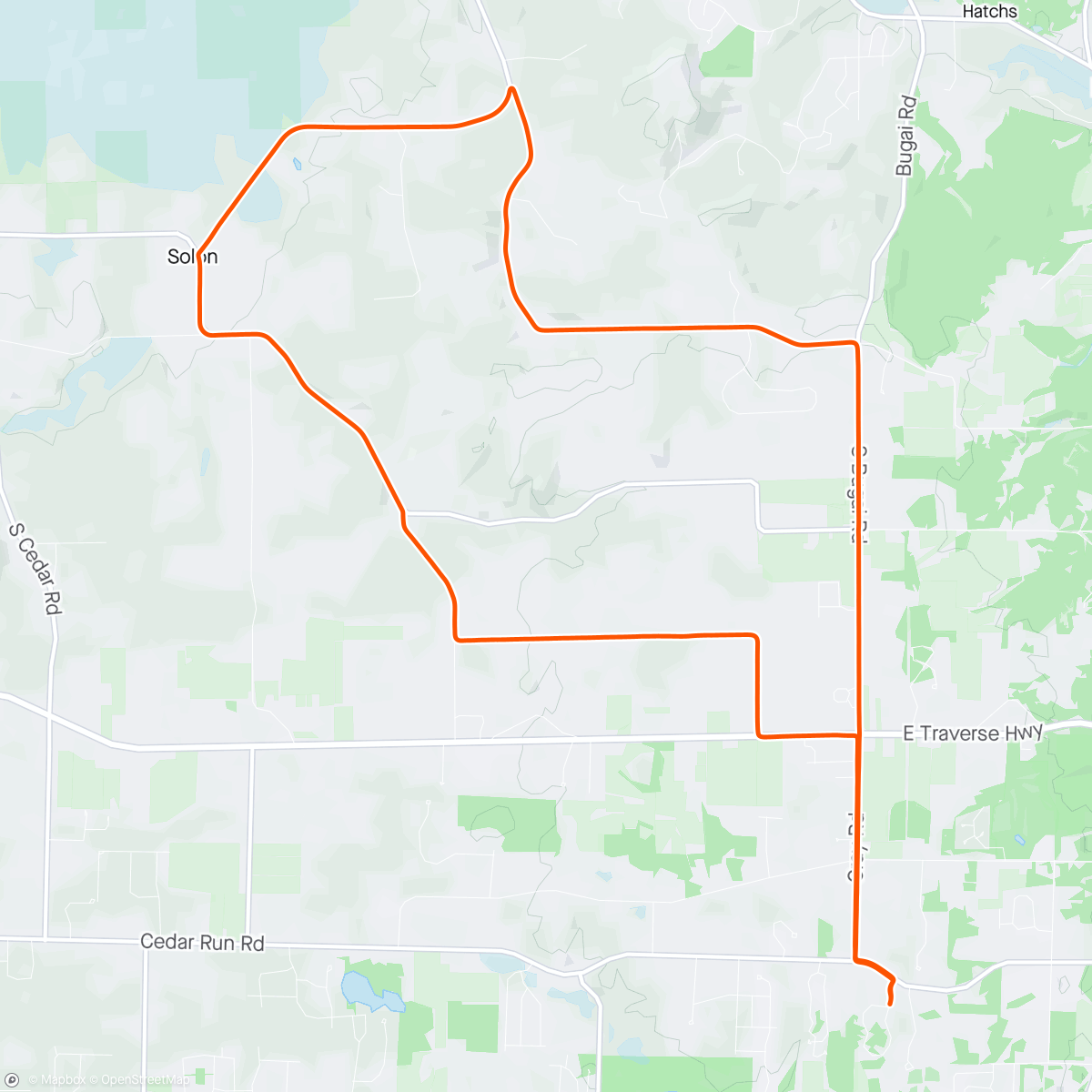 Map of the activity, Sunrise rides