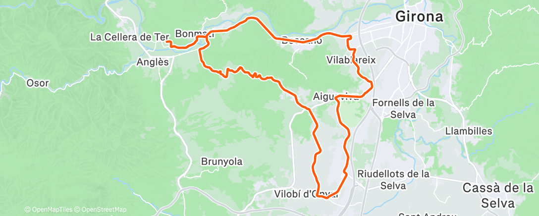 Mapa de la actividad (Bicicleta a la hora del almuerzo)