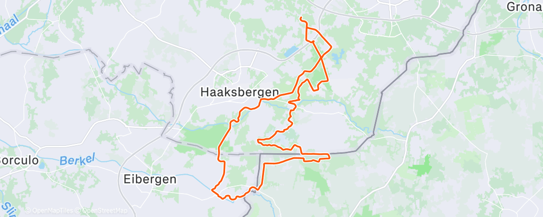 Map of the activity, Namiddagrit op gravelbike