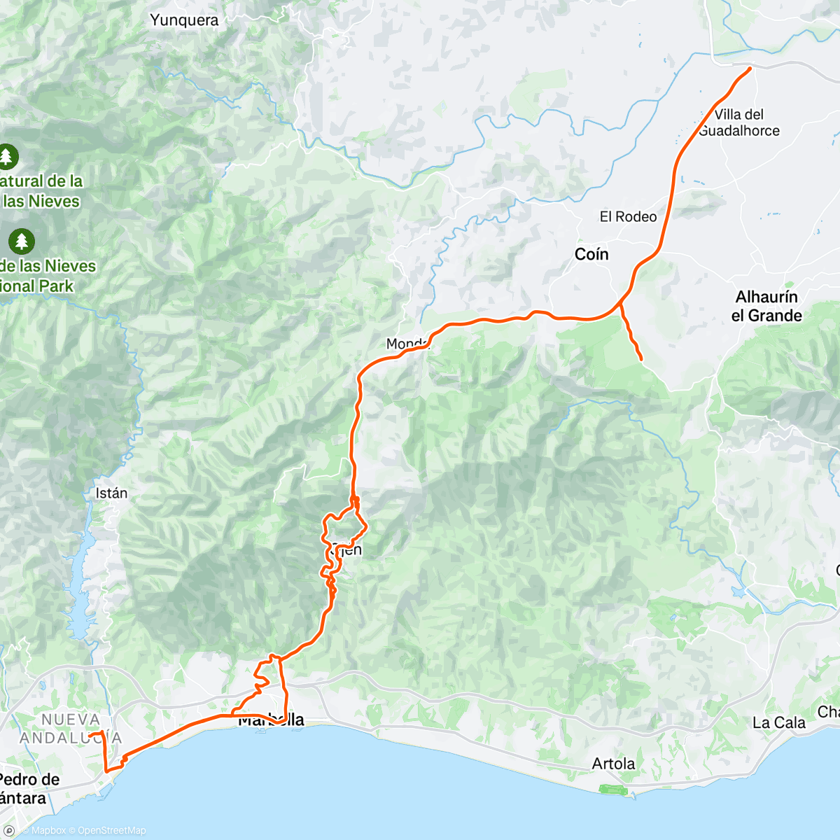 Map of the activity, Marbella