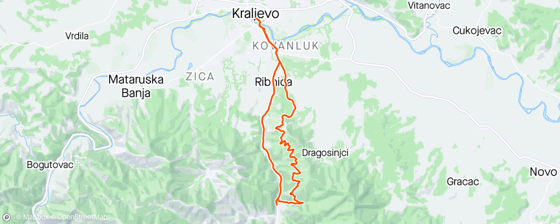 Map of the activity, Ćava
