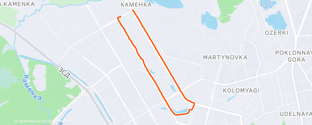 Map of the activity, Evening Run