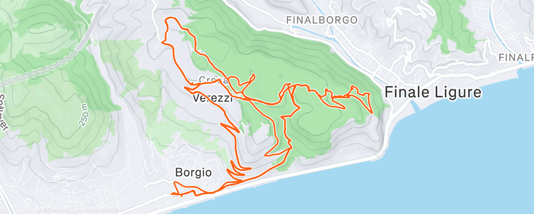 Map of the activity, Si torna a pedalare a Borgio Verezzi 😍