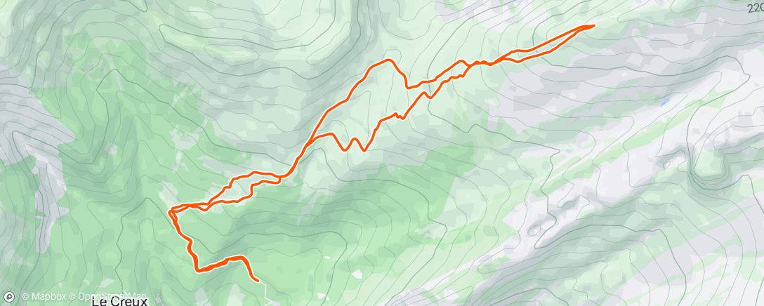 Mapa da atividade, Lunch Backcountry Ski