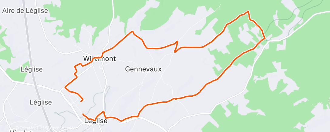 Map of the activity, Trail Léglise