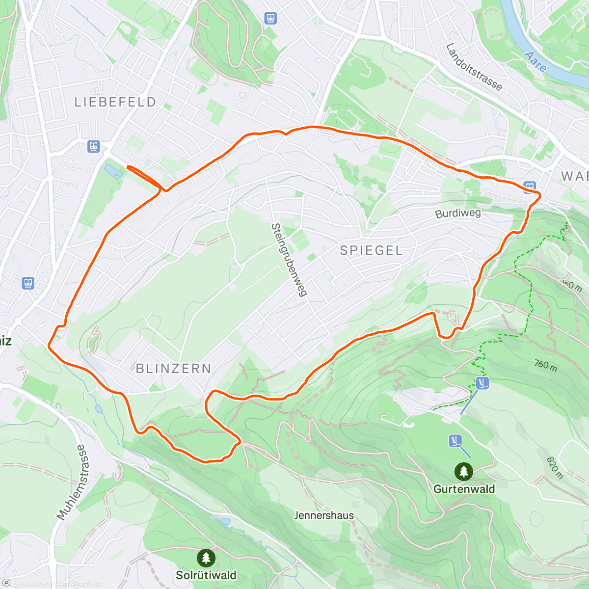 Map of the activity, Loufträff Chöniz 😊