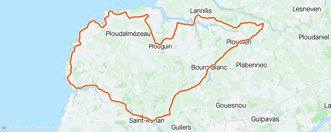 Map of the activity, Sortie route avec le Saint-Renan Iroise Vélo 💨💪👍