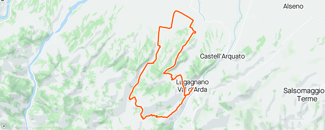 Mapa da atividade, Sessione di mountain biking mattutina