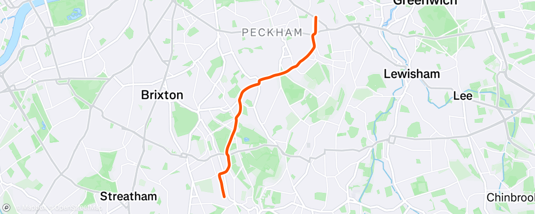 Map of the activity, Night Ride