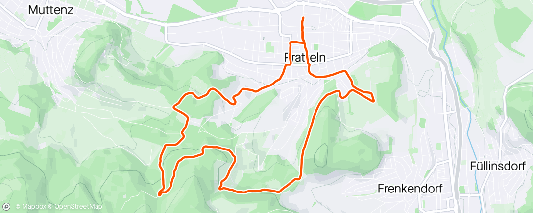 Map of the activity, Uphill Tempo