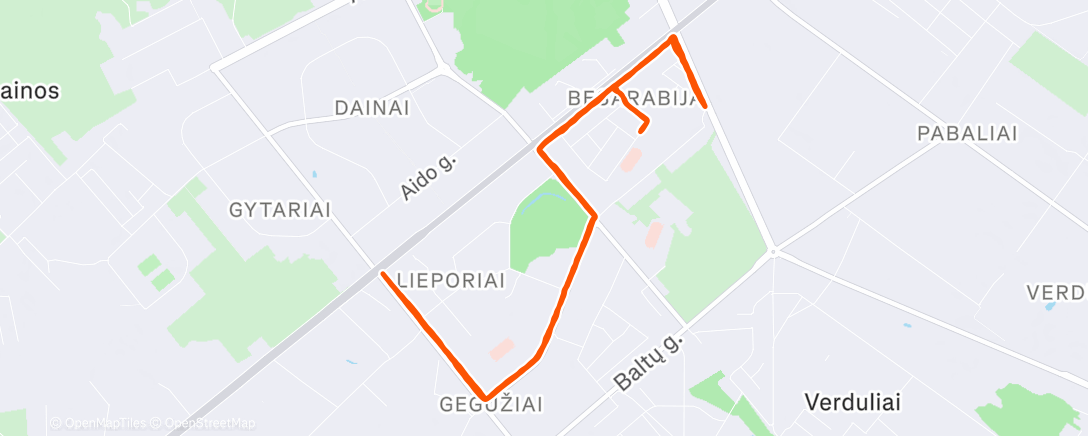 Map of the activity, Evening Walk