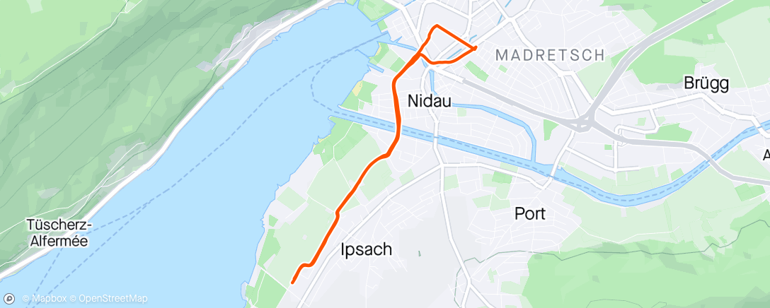 Map of the activity, Afternoon Walk to Bienne