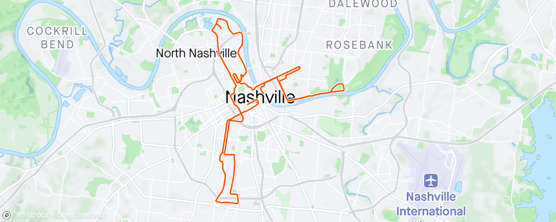 Map of the activity, Nashville Marathon