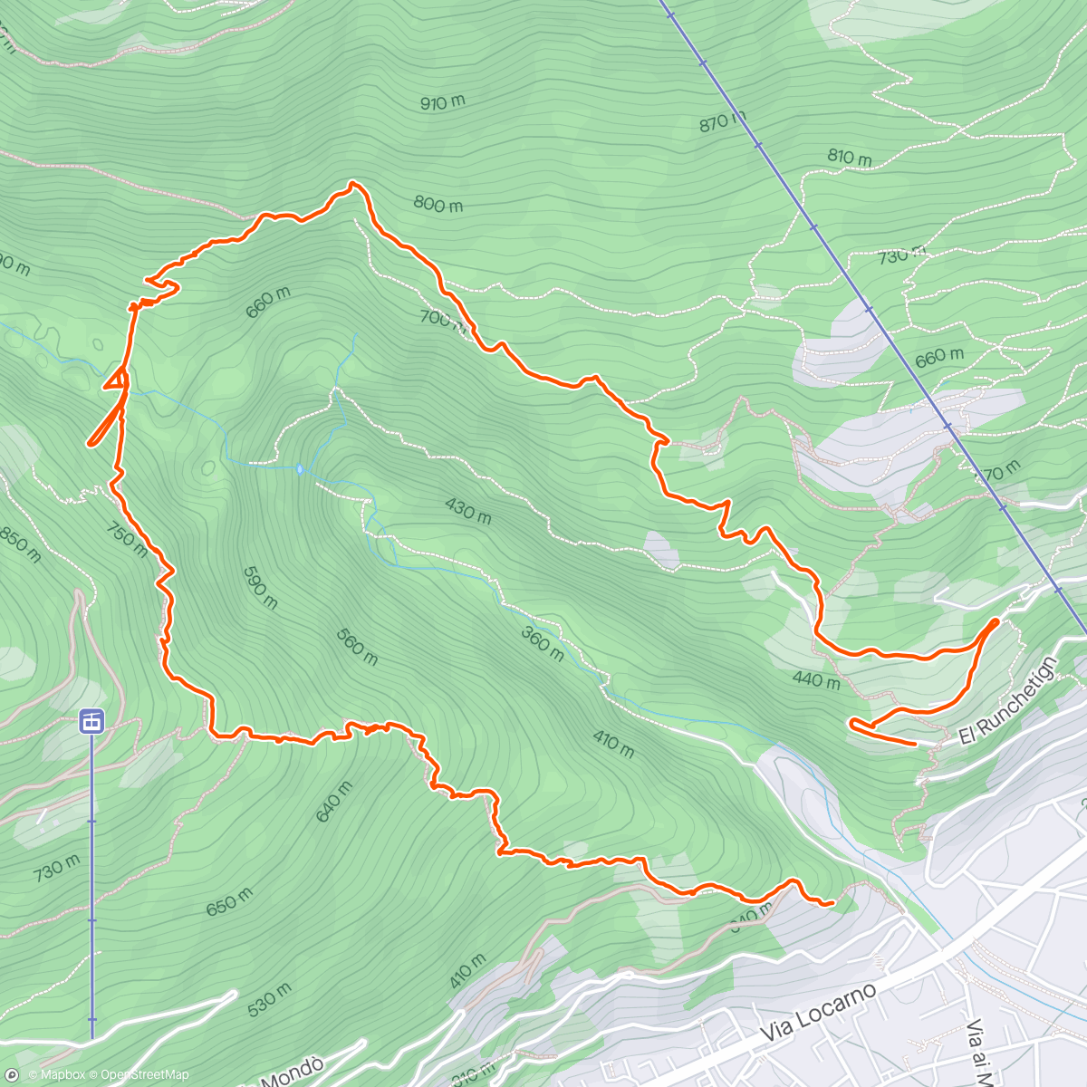 Map of the activity, Ponte Tibetano