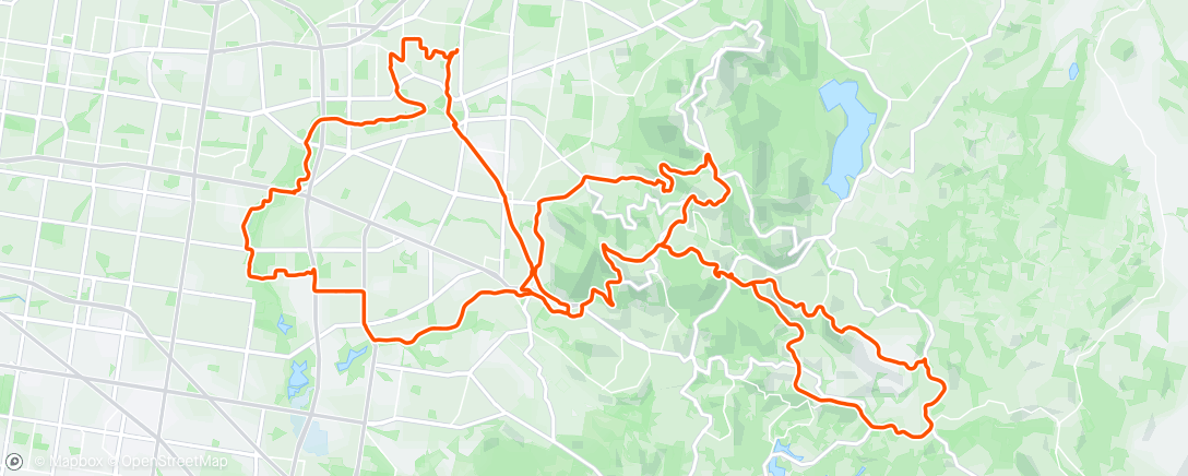 Mapa da atividade, The Basin-Olinda Road and Emerald loop