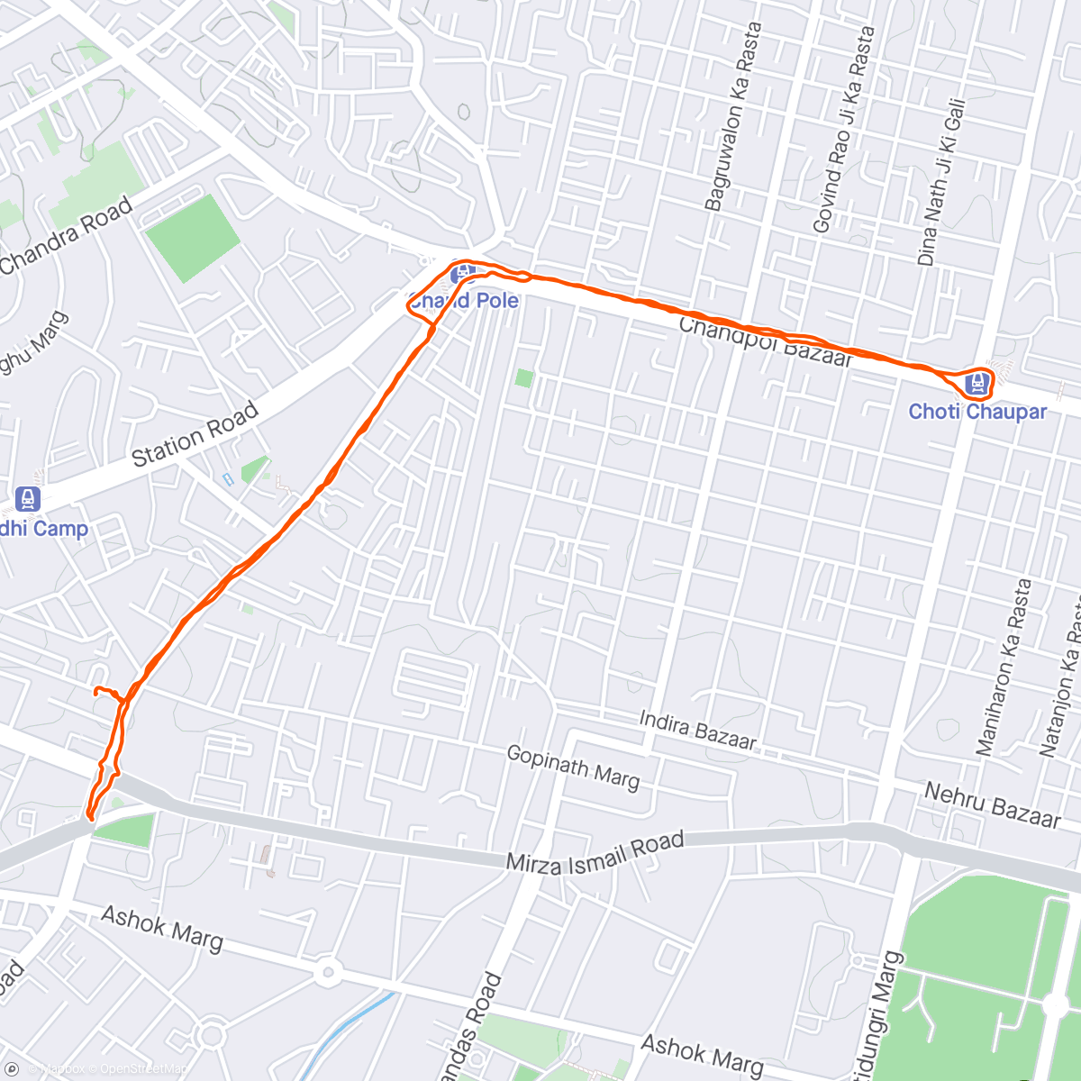 Map of the activity, Morning Walk Jaipur