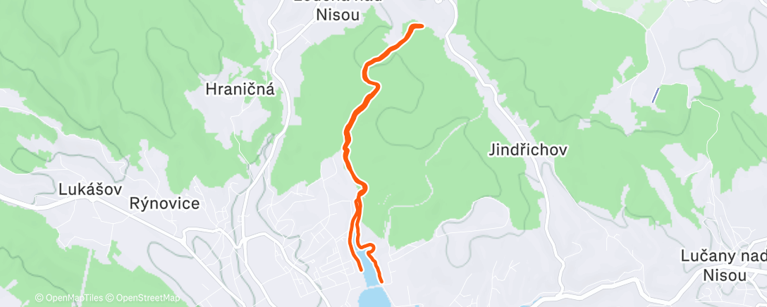 Map of the activity, Afternoon Run