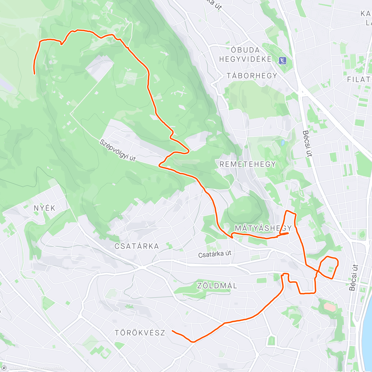 Map of the activity, Budapest 11,5k