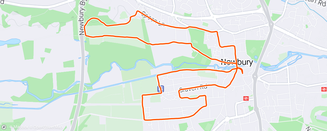 Map of the activity, Newbury 10k Course Recce With Dave