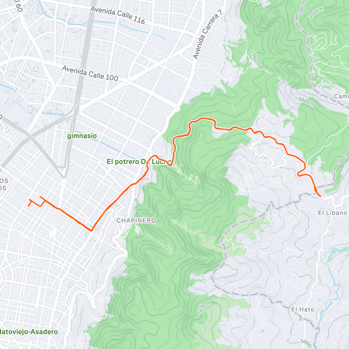 Map of the activity, Morning Run