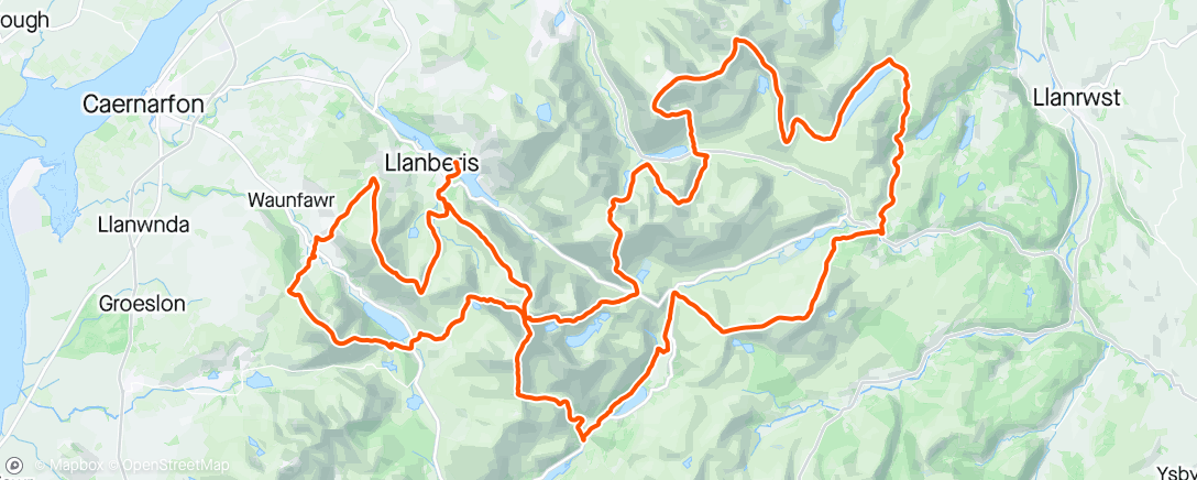 「Ultra Trail Snowdonia 100k by UTMB」活動的地圖
