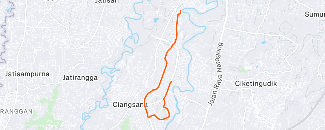 Map of the activity, Morning Run