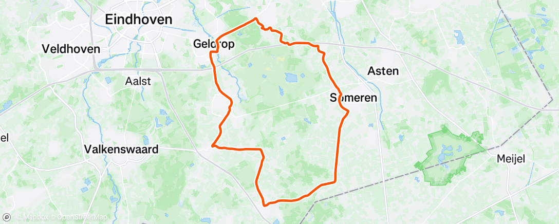 Map of the activity, Evening Ride