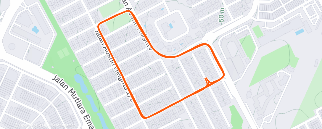 Map of the activity, Evening Run