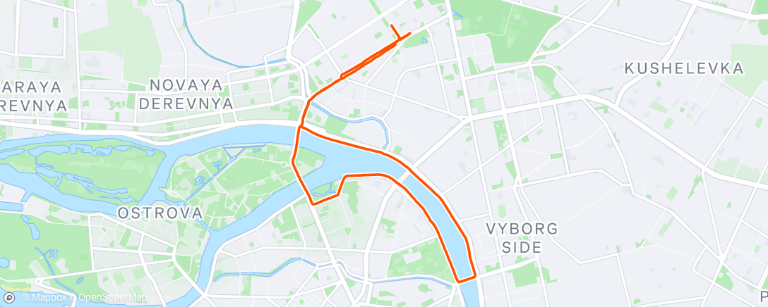 Map of the activity, Evening Run