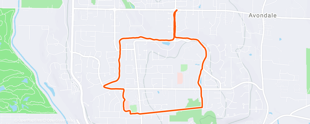 Map of the activity, Afternoon Run