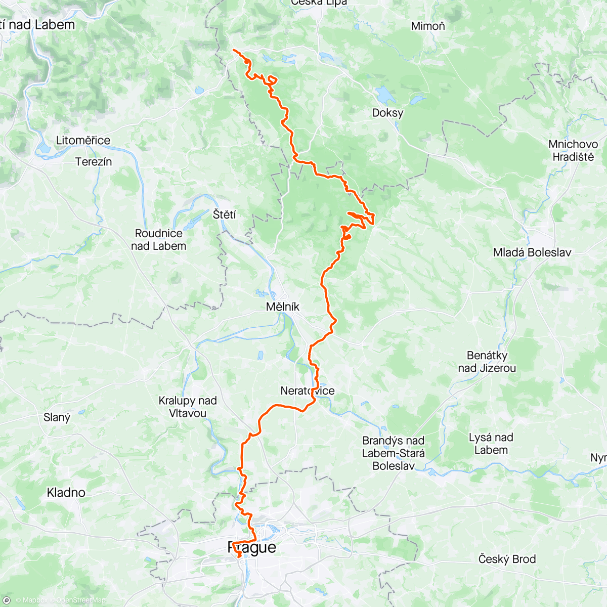 Map of the activity, Pražská 💯 - 13. flek