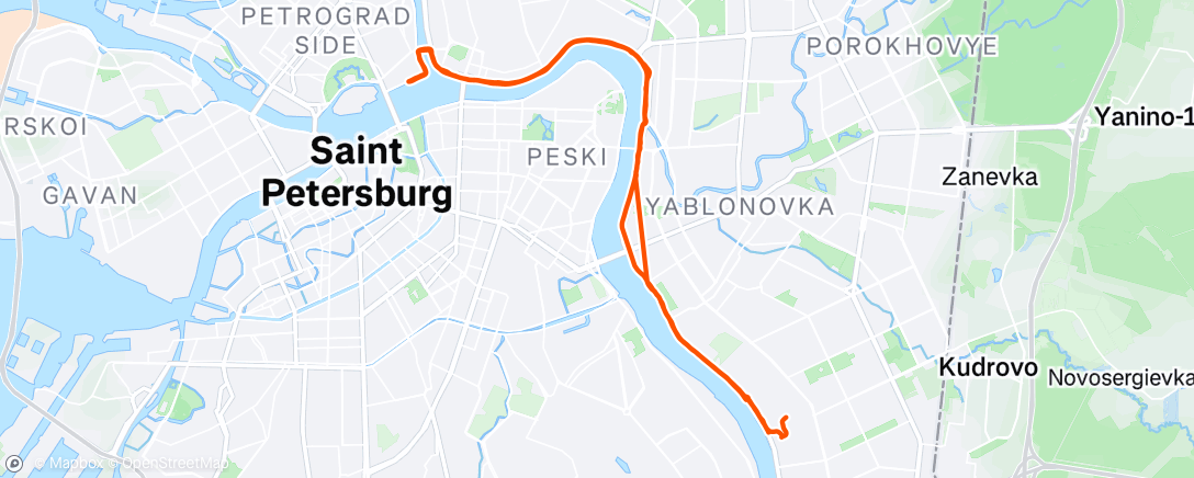 Map of the activity, Afternoon Run