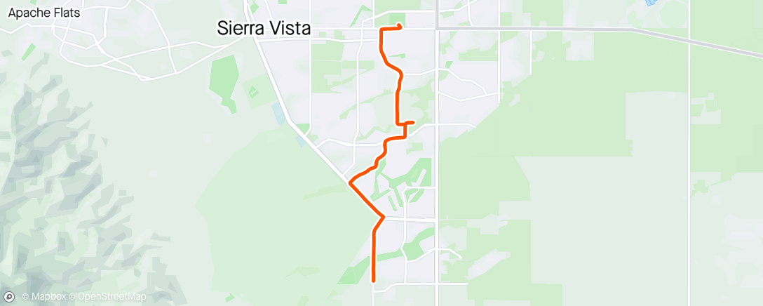 Mapa de la actividad (Kinomap - Arizona Desert Cycling - Ramsey Canyon - 3/3)