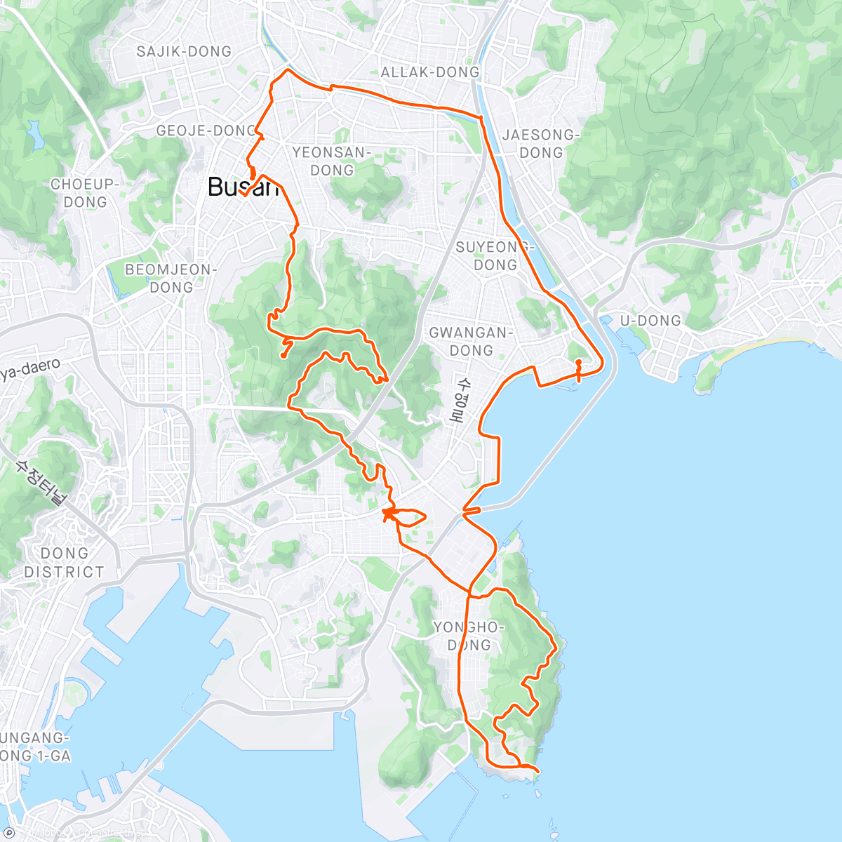 Mappa dell'attività 황령산/오륙도