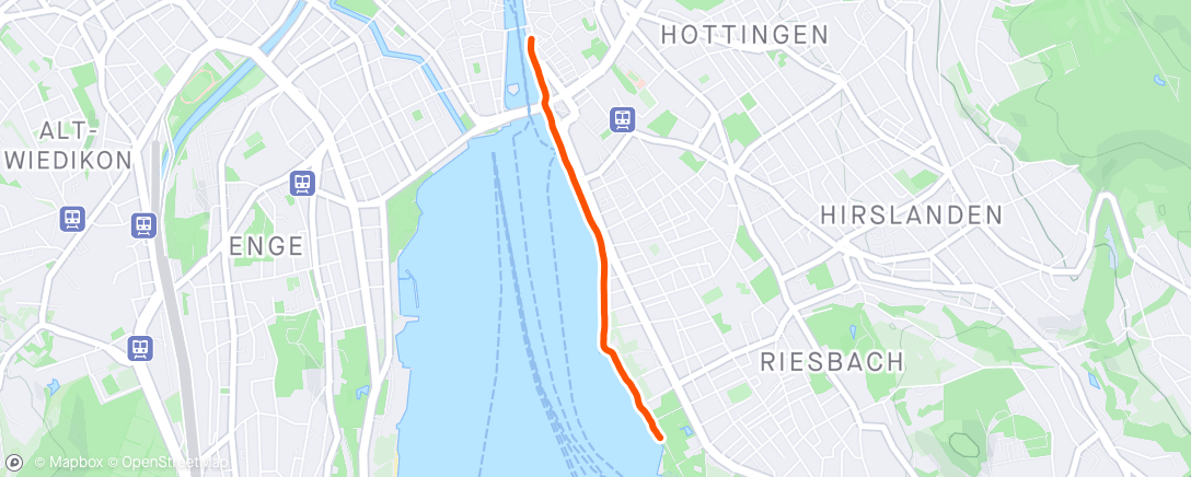 Map of the activity, 5K Morgen Laufen Zurich