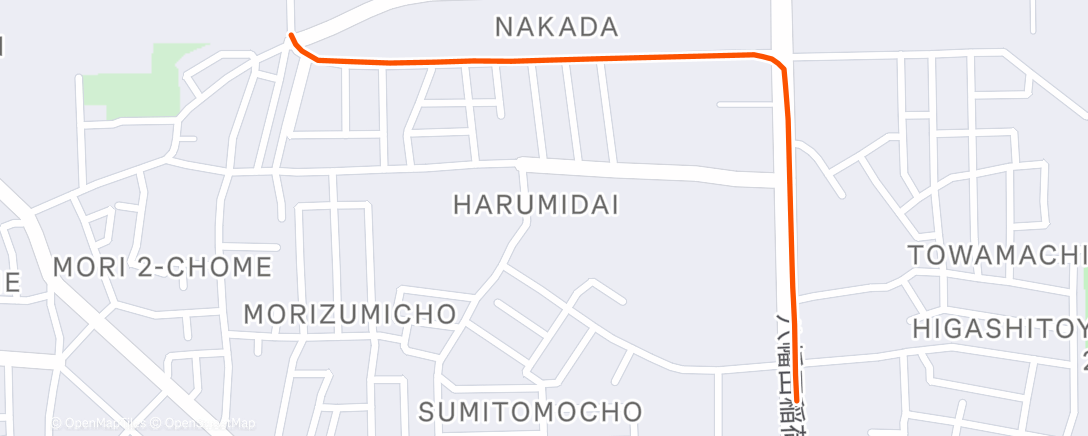 Map of the activity, 夕方のライド