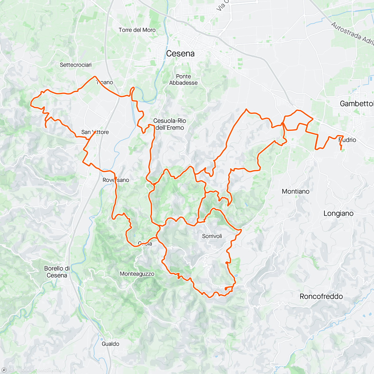 Map of the activity, Marathon,quasi Extreme Bosch to Bosch 24