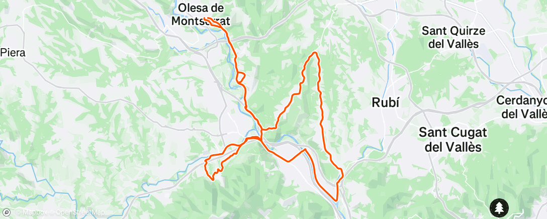 Map of the activity, Bicicleta por la tarde