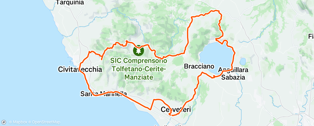 Map of the activity, Pedalata mattutina