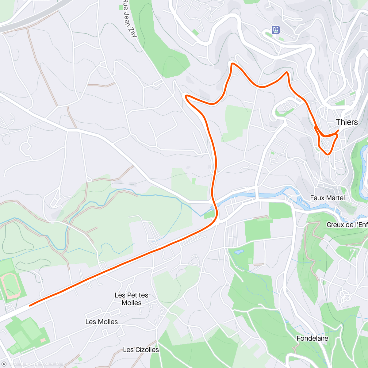 アクティビティ「5km de thiers💪 84/487」の地図
