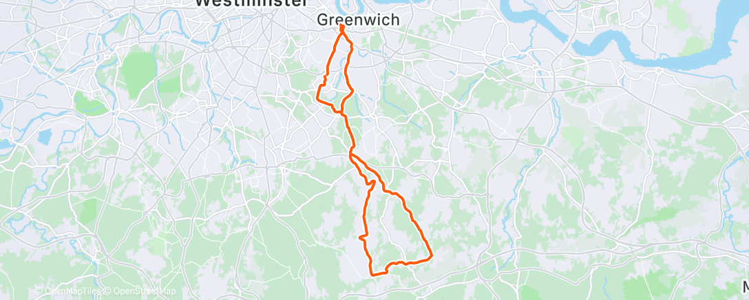 Map of the activity, Cycling