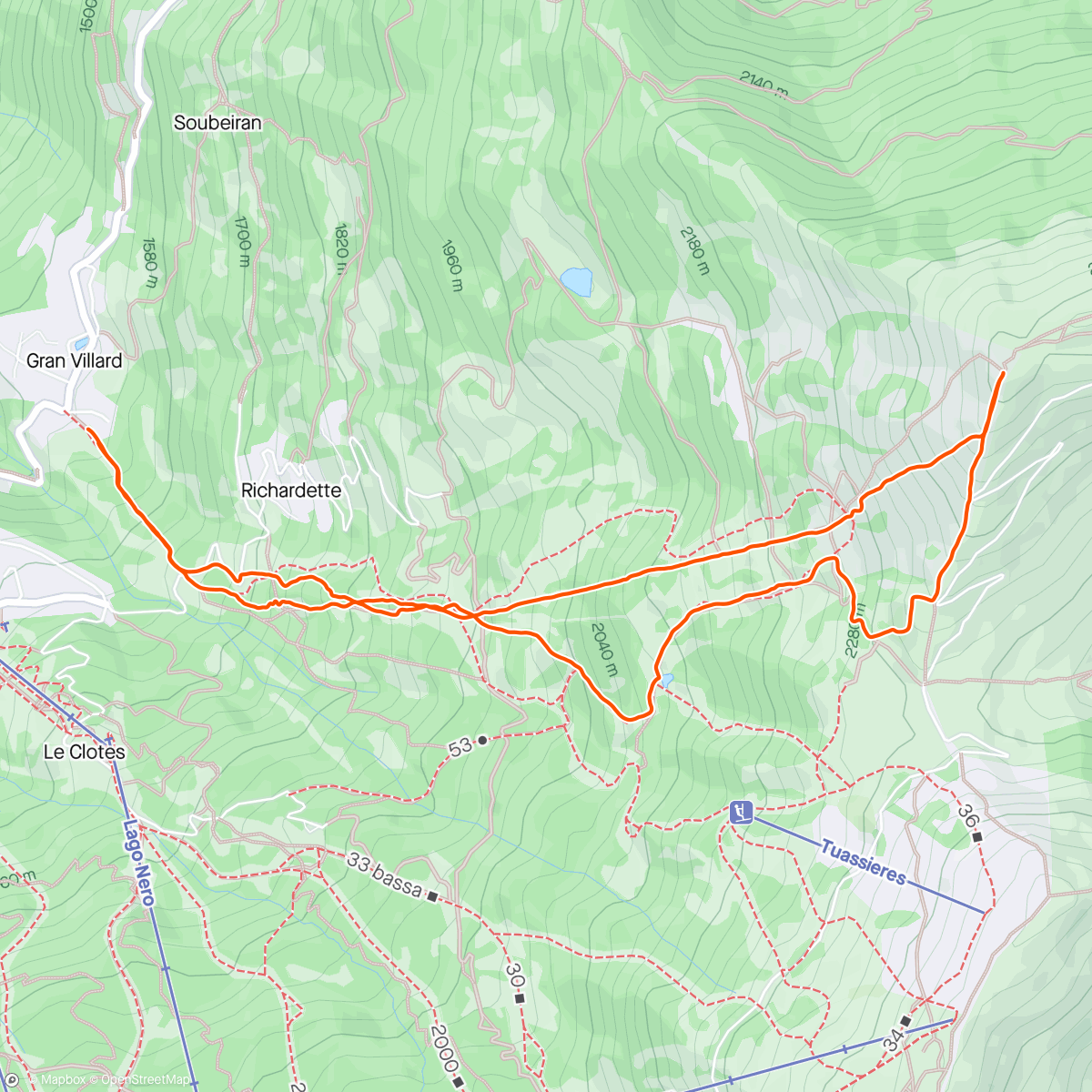 Map of the activity, Morning Hike Mount Genevris with Simo, lot windy 🌬️ ☀️, actual time, autopause on
