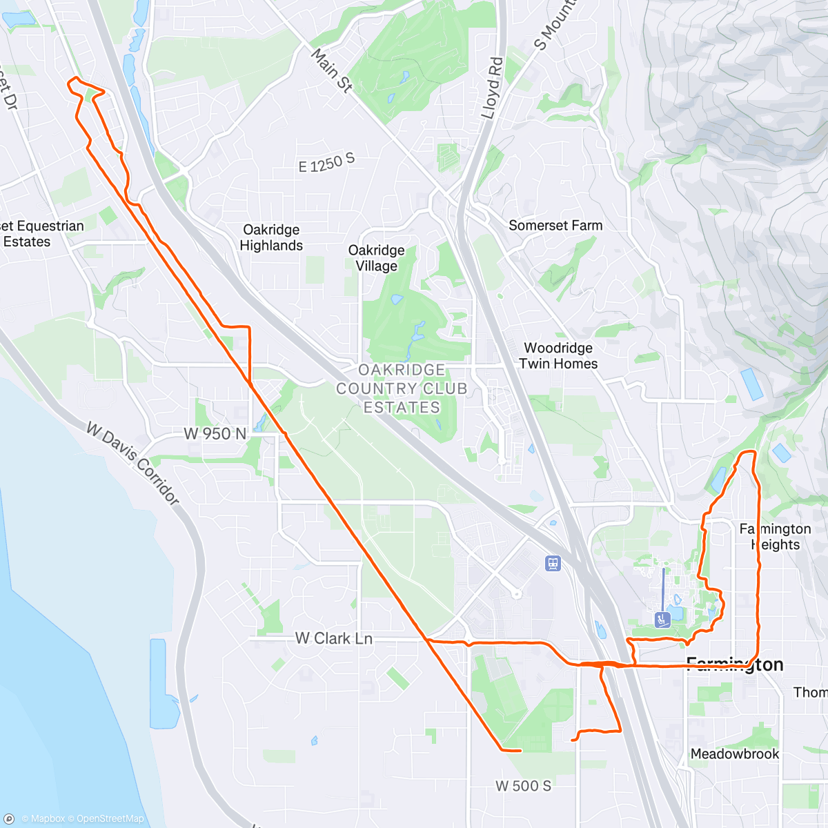Map of the activity, Farmington Half Marathon #40