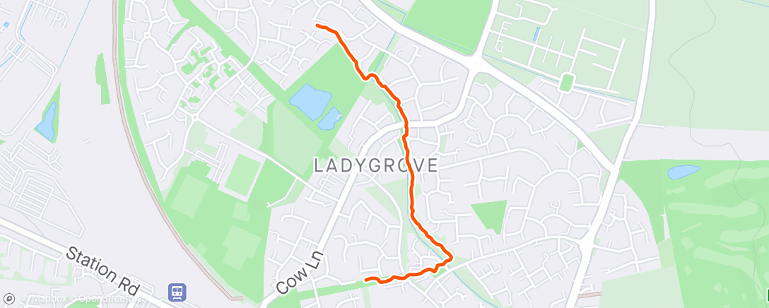Map of the activity, Lady Grove dog walk