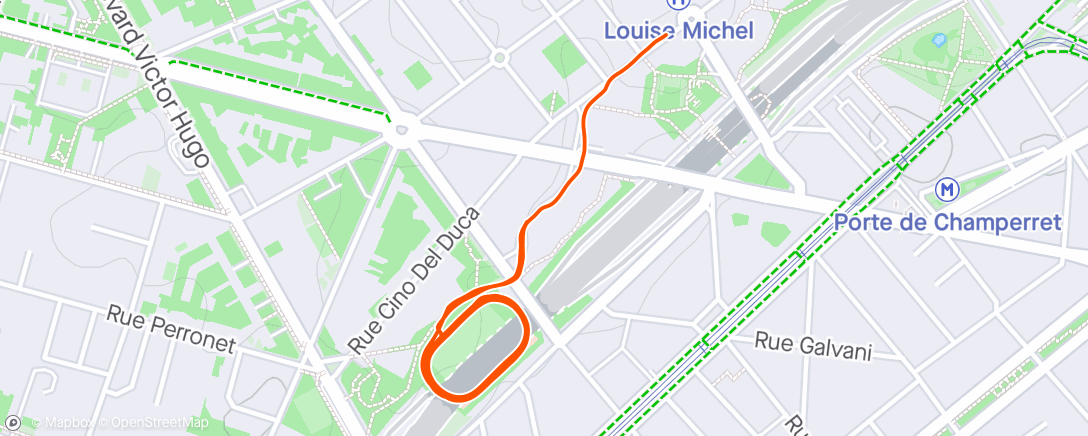 Map of the activity, Échauffement + test 5km : 18’21