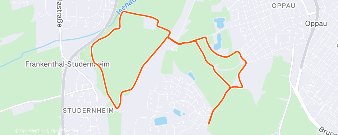 Map of the activity, Lauf am Nachmittag
