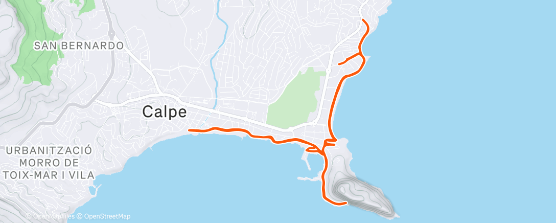 Map of the activity, Course à pied dans l'après-midi