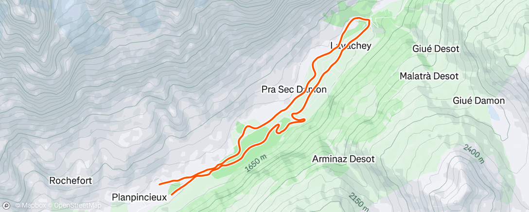 Map of the activity, Lunch Nordic Ski, classic