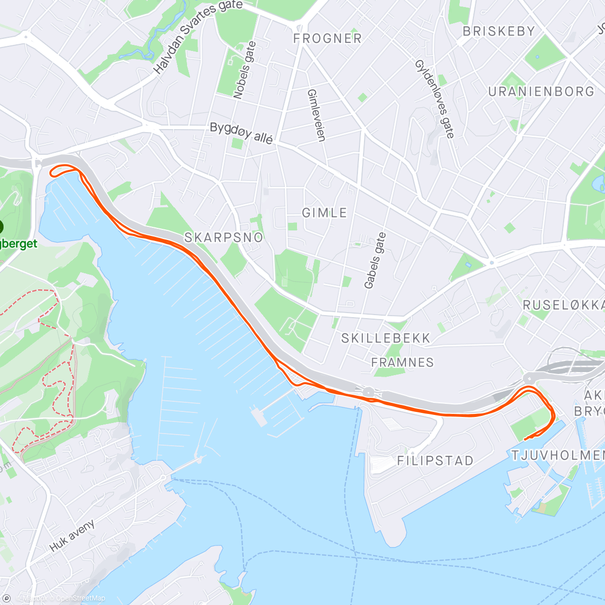 Map of the activity, Oslo løpsfestival løp 1